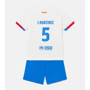 Barcelona Inigo Martinez #5 Replica Away Stadium Kit for Kids 2023-24 Short Sleeve (+ pants)